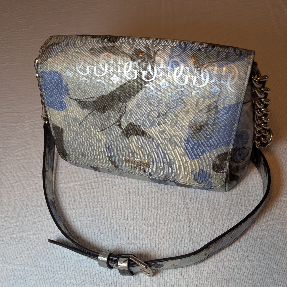 Guess 1981 Crossbody Bag in Blue and Gray
